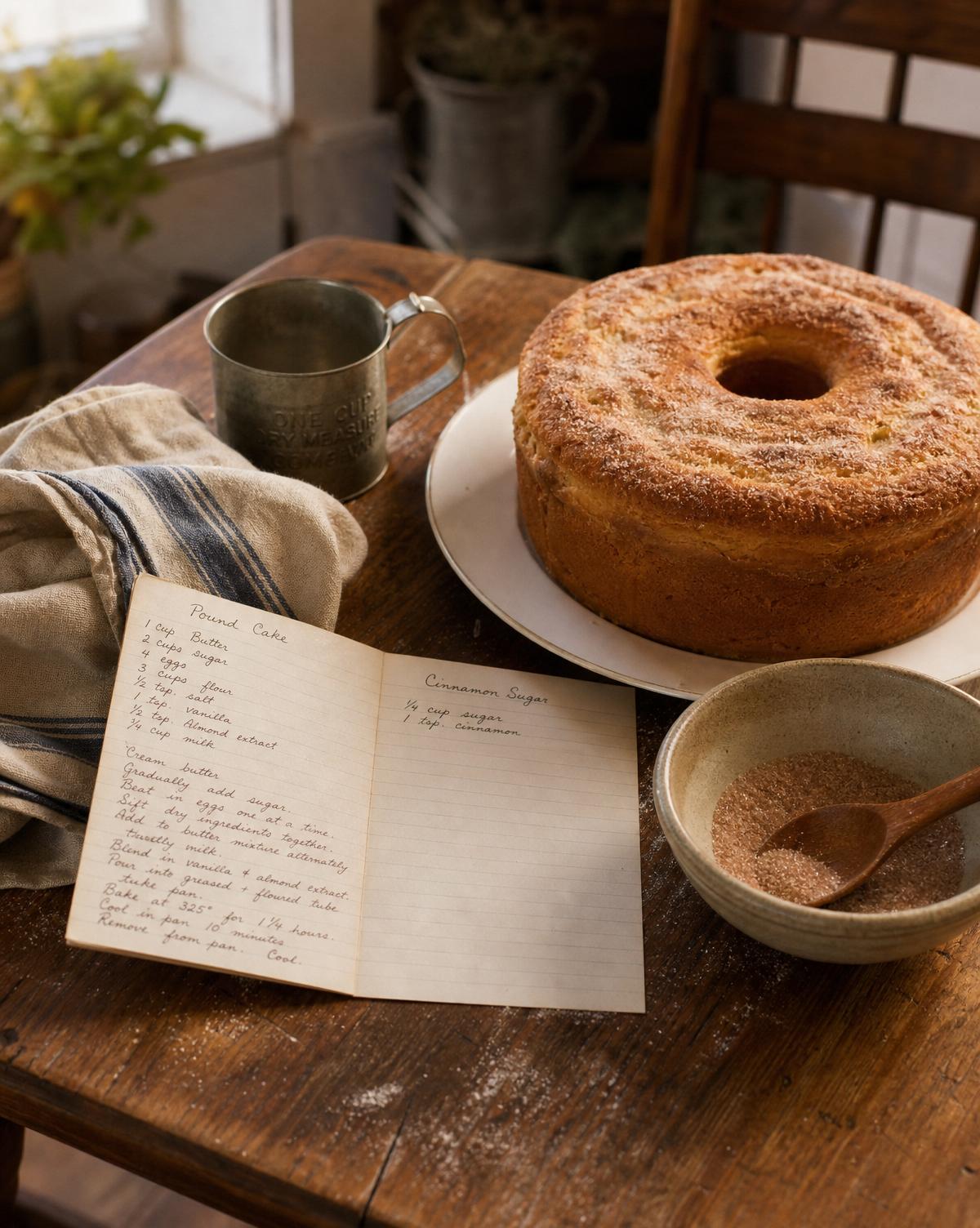 Family recipe on kitchen table